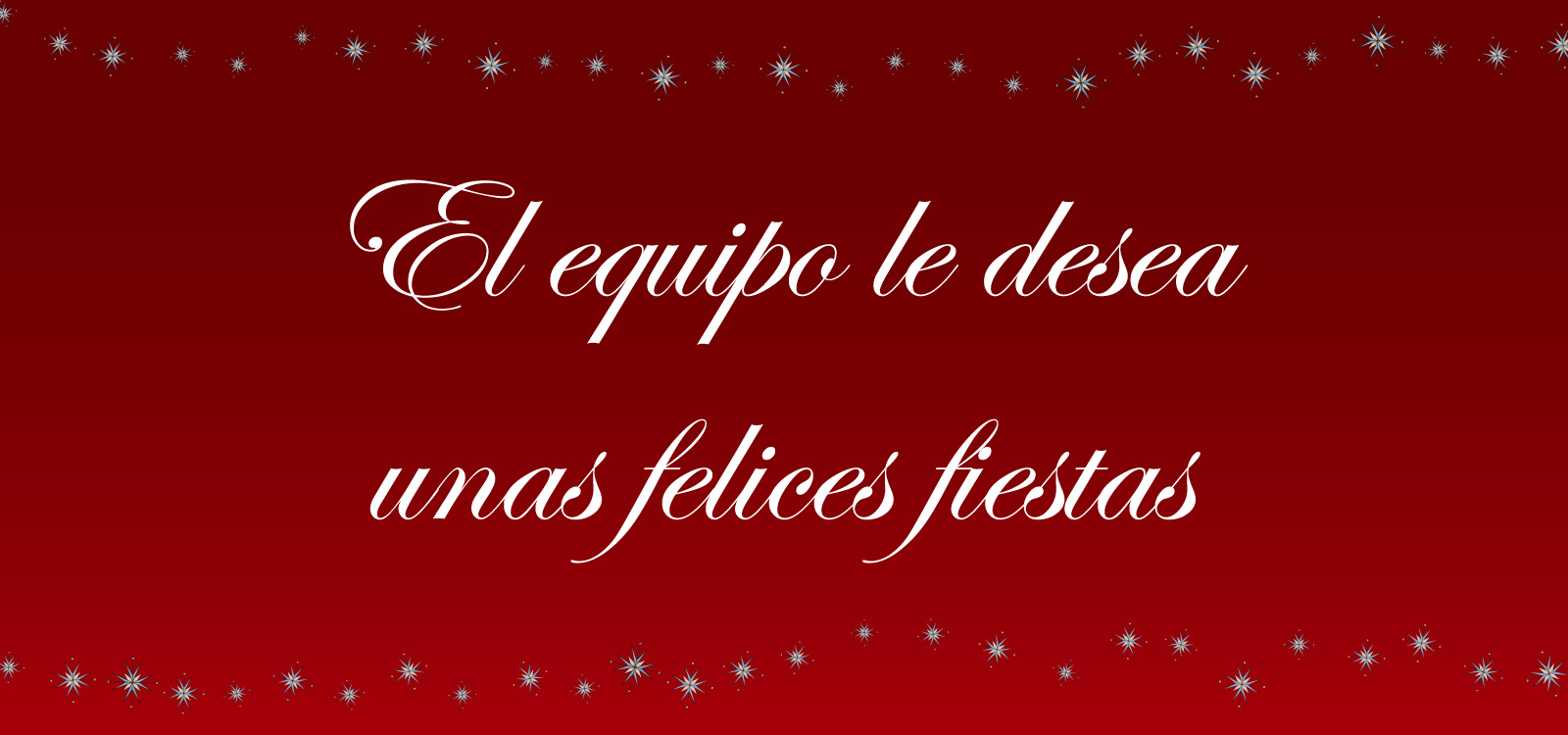 Le deseamos unas felices fiestas